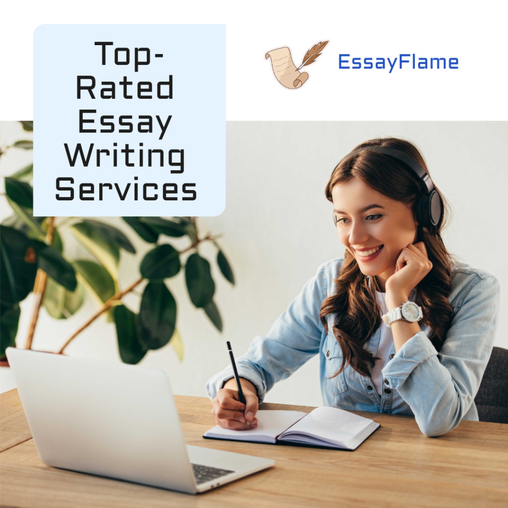 alt="A lady writing on a book while taking notes from a computer about top rated essay writing services"